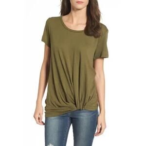 Nordstrom BP. Twist-Front Olive Tee Shirt Size Medium 🫒🍃🫒